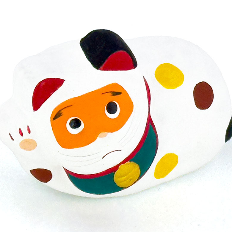 にわか横招きねこ／津屋崎人形／筑前津屋崎人形巧房作／高さ5cm