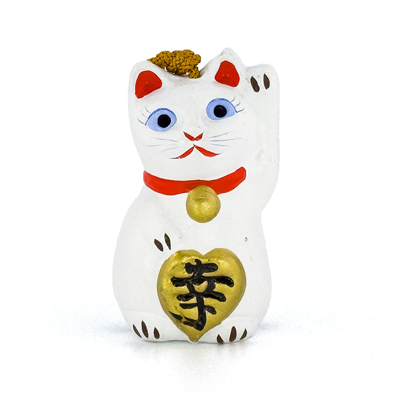 招き猫土鈴/中国山地土鈴/市岡節義さん作/高さ10cm