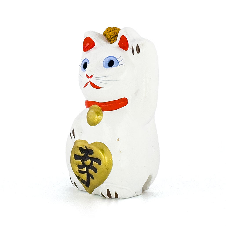 招き猫土鈴/中国山地土鈴/市岡節義さん作/高さ10cm