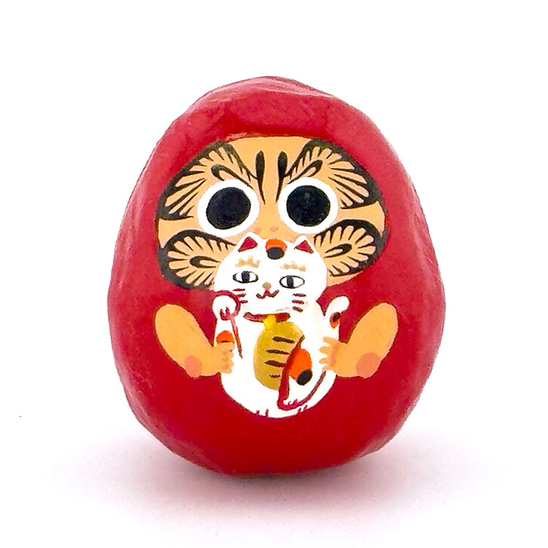 招き猫抱っこ／ヤチコダルマさん作／高さ5.5cm