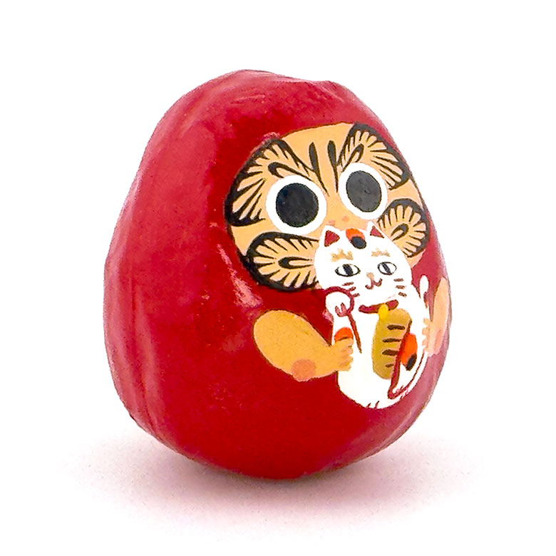 招き猫抱っこ／ヤチコダルマさん作／高さ5.5cm