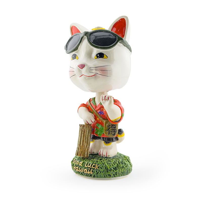 ボブルヘッド招き猫/製作国:ハワイ/高さ14cm