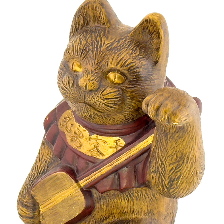 三味線招き猫（復刻版）／企画：日本招猫倶楽部／高さ19cm