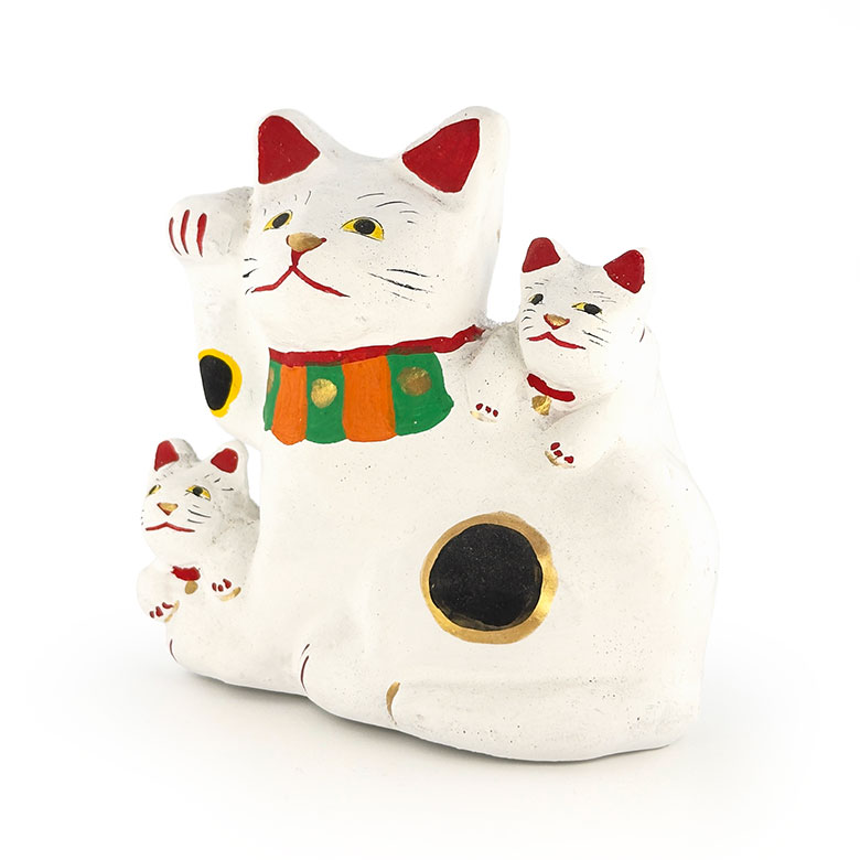 じゃれ猫/鴨方土人形/橋本淳一さん作/高さ10cm