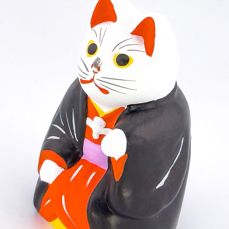 羽織招き猫/堤人形/つつみのおひなっこや/佐藤明彦さん作/高さ8.5cm