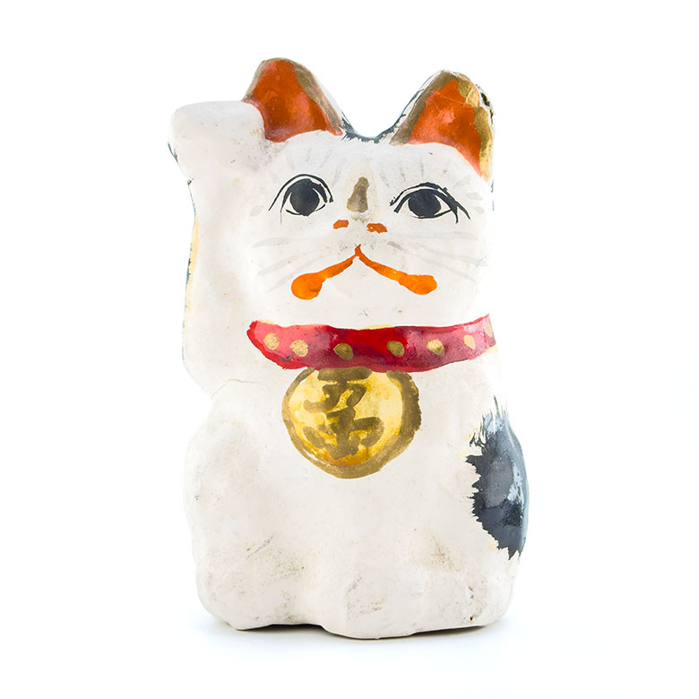 招き猫／常石張子／宮本峯一さん作｜高さ13cm