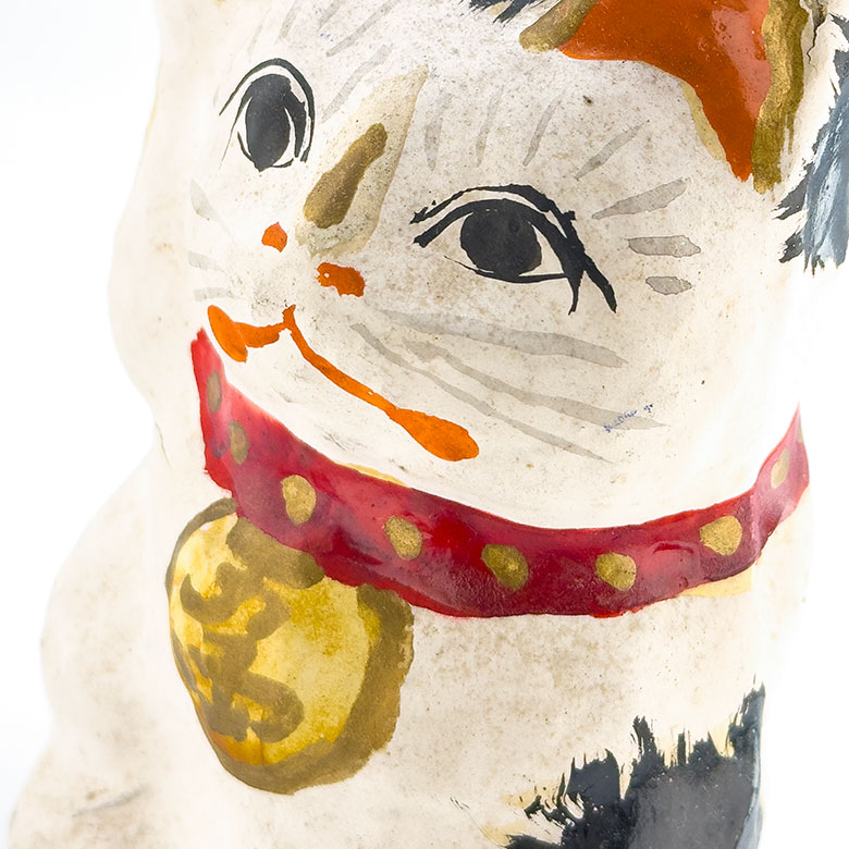 招き猫／常石張子／宮本峯一さん作｜高さ13cm